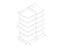 Prateleira de sapato de madeira VCM | Dimensões: L. 60 x A. 80 x P. 30 cm | 12 compartimentos - Enosa (carvalho Sonoma)