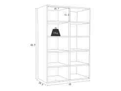 Prateleira de sapato de madeira VCM | Dimensões aprox. A. 84 x L. 55 x P. 30 cm | Sapatilhas com 10 compartimentos | Armário para sapatos - Hinsol M (Branco)
