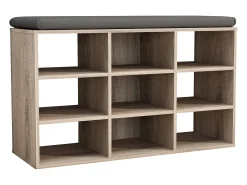 Prateleira de sapato de madeira VCM | Dimensões aprox. A. 50 x L. 80 x P. 30 cm | Sapato com 9 compartimentos | Móvel para sapato - Hinsol XS (Sonoma oak)