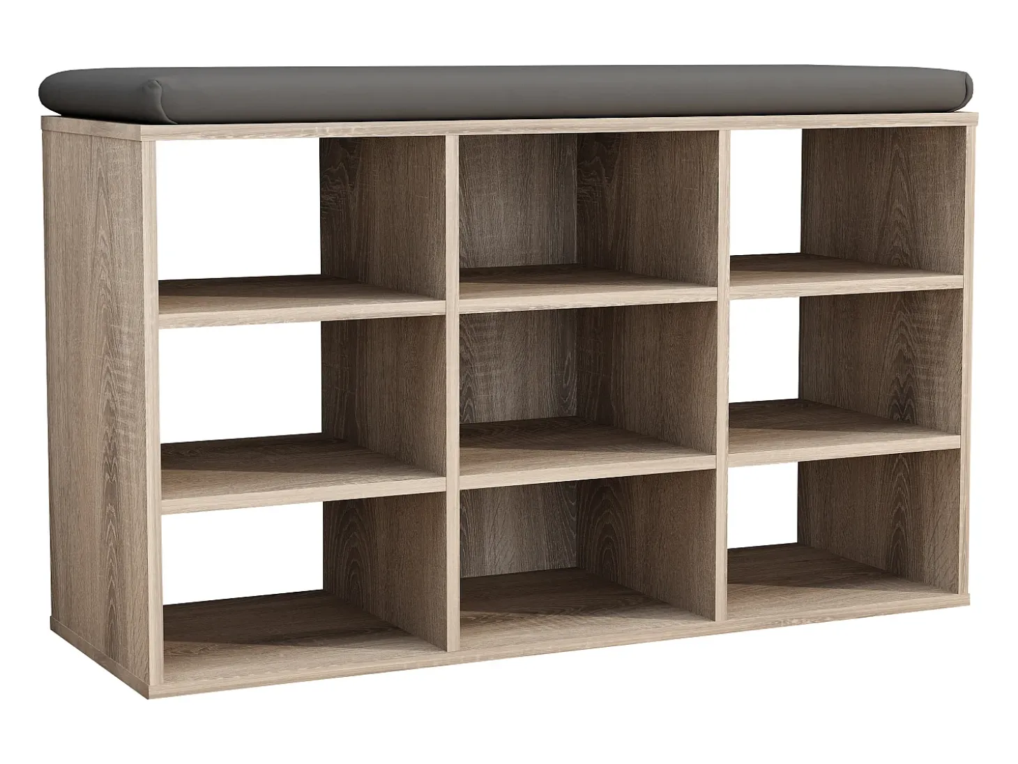 Prateleira de sapato de madeira VCM | Dimensões aprox. A. 50 x L. 80 x P. 30 cm | Sapato com 9 compartimentos | Móvel para sapato - Hinsol XS (Sonoma oak)
