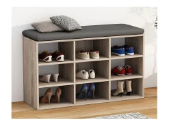 Prateleira de sapato de madeira VCM | Dimensões aprox. A. 50 x L. 80 x P. 30 cm | Sapato com 9 compartimentos | Móvel para sapato - Hinsol XS (Sonoma oak)