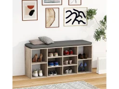 Prateleira de sapato de madeira VCM | Dimensões aprox. A. 50 x L. 104 x P. 30 cm | Sapato com 10 compartimentos | Móvel para sapato - Hinsol S (Sonoma oak)