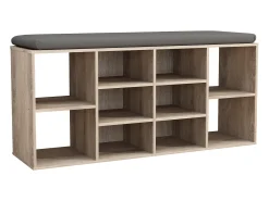 Prateleira de sapato de madeira VCM | Dimensões aprox. A. 50 x L. 104 x P. 30 cm | Sapato com 10 compartimentos | Móvel para sapato - Hinsol S (Sonoma oak)