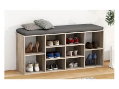 Prateleira de sapato de madeira VCM | Dimensões aprox. A. 50 x L. 104 x P. 30 cm | Sapato com 10 compartimentos | Móvel para sapato - Hinsol S (Sonoma oak)