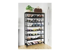 Prateleira de sapatos VCM | Dimensões aprox. A. 152 x L. 90 x P. 30 cm | Sapatos em estilo industrial | Prateleira com 7 compartimentos - Taliro (carvalho mel)