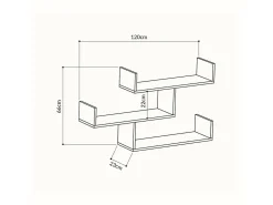 Prateleira Dgaleazz, Prateleira, Prateleira de parede, Prateleiras multiuso, 122x22h67 cm, Antracite