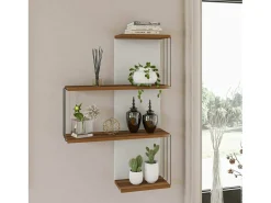 Prateleira Dmannocc, Prateleira, Prateleira de parede, Prateleiras multiusos, 64x19h96 cm, Carvalho e Branco