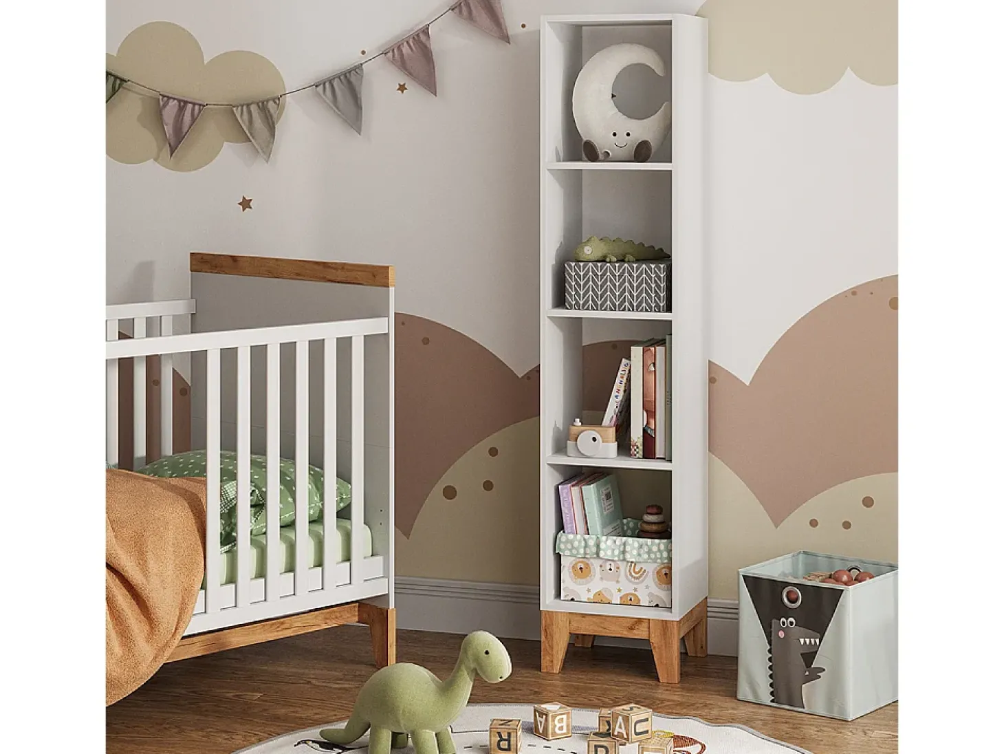 Prateleira infantil branco/artesanal 35.2x30x159.5 malia