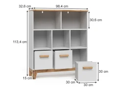 Prateleira infantil branco/artesanal 98.4x32.6x113.4 malia