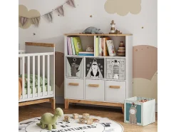 Prateleira infantil branco/artesanal 98.4x32.6x113.4 malia