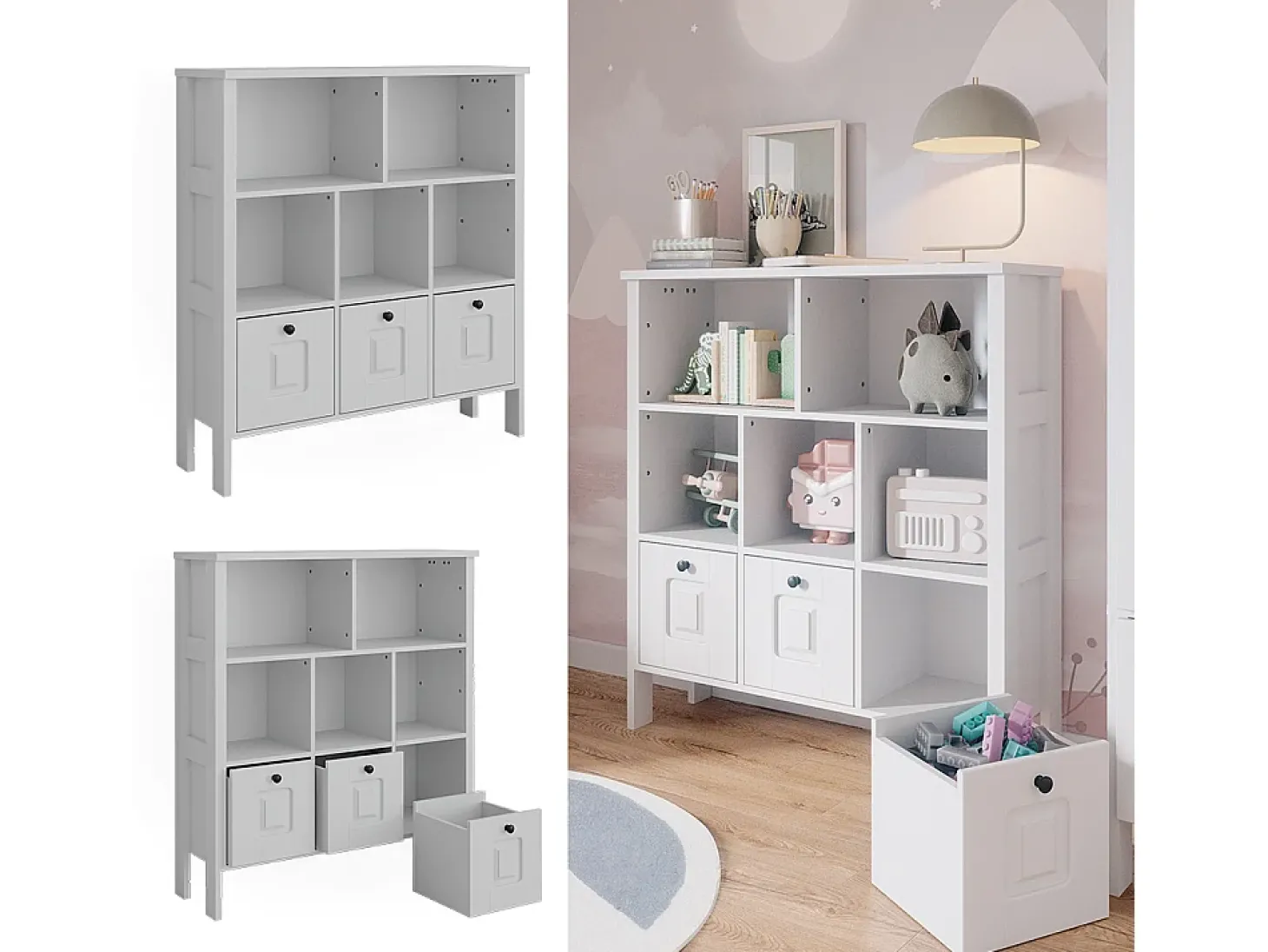 Prateleira infantil branco 103.6x32.6x113.4 ajaton