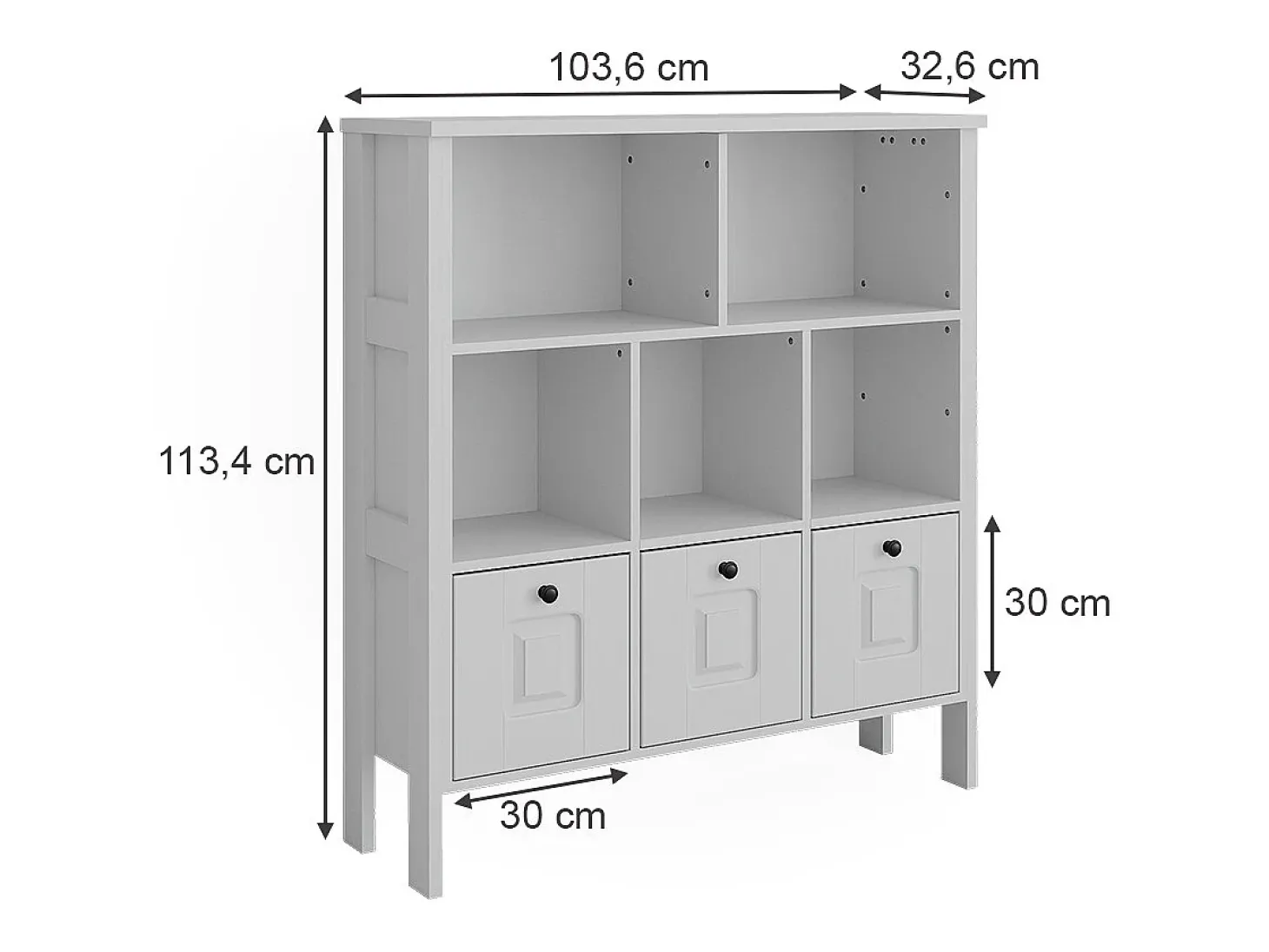 Prateleira infantil branco 103.6x32.6x113.4 ajaton