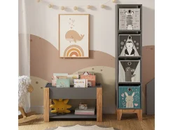 Prateleira infantil cinza/artesanal 80x37x46 malia