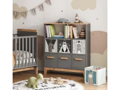 Prateleira infantil cinza/artesanal 98.4x32.6x113.4 malia