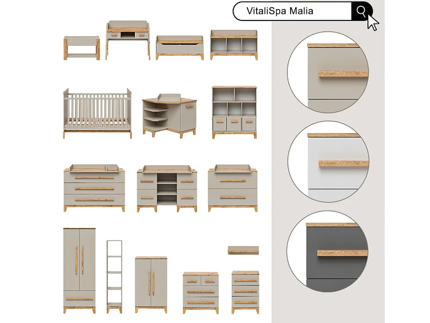 Prateleira infantil cinza/artesanal 35.2x30x159.5 malia