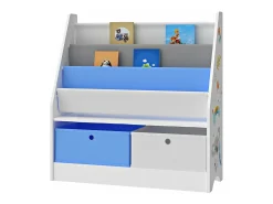 Prateleira infantil com 3 compartimentos e 2 caixas 74 x 71 x 23 cm estampada 03_0006962
