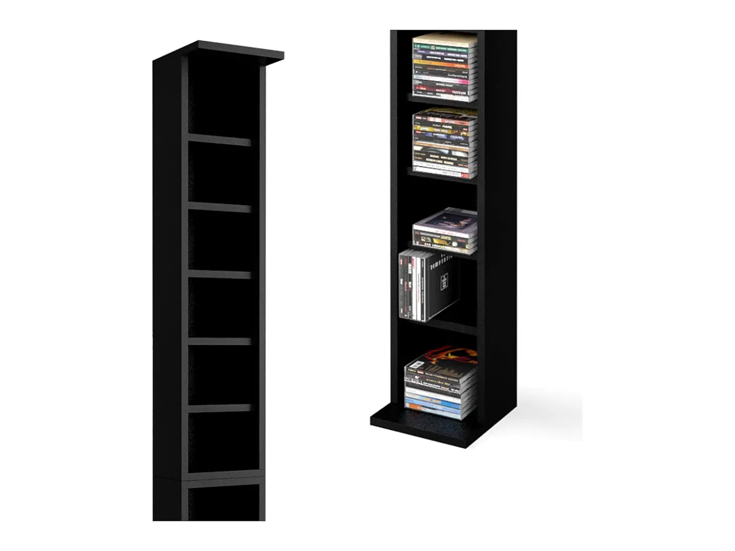 Prateleira para CD preto 21x20x183.6