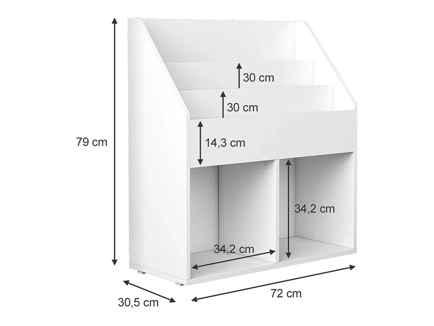 Prateleira para crianças branco 72x30.5x79 conny