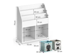 Prateleira para crianças branco 72x30.7x79 luigi