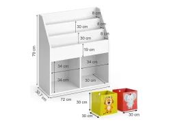 Prateleira para crianças branco 72x30.7x79 luigi