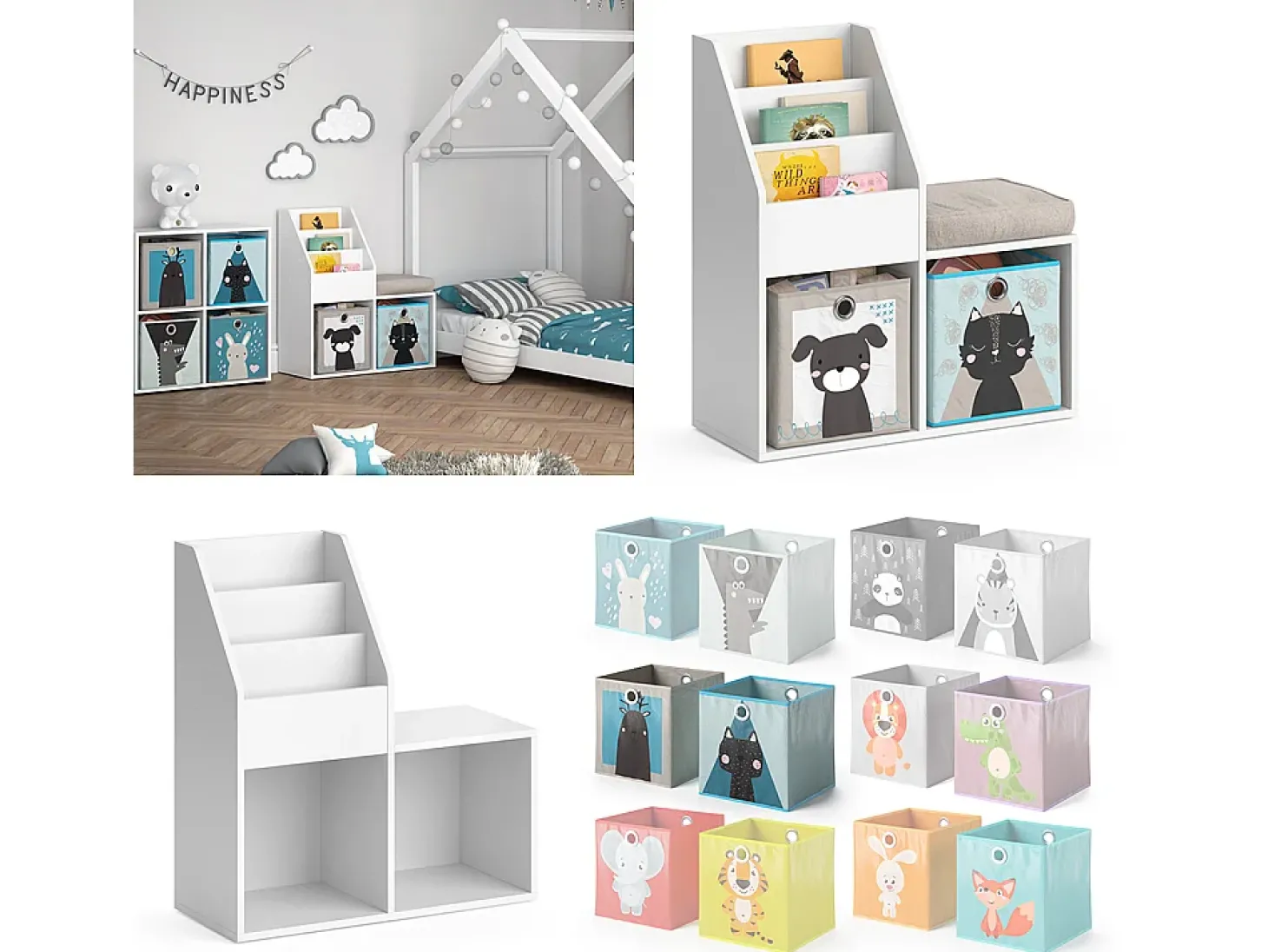 Prateleira para crianças branco 30.9x72x79 luigi