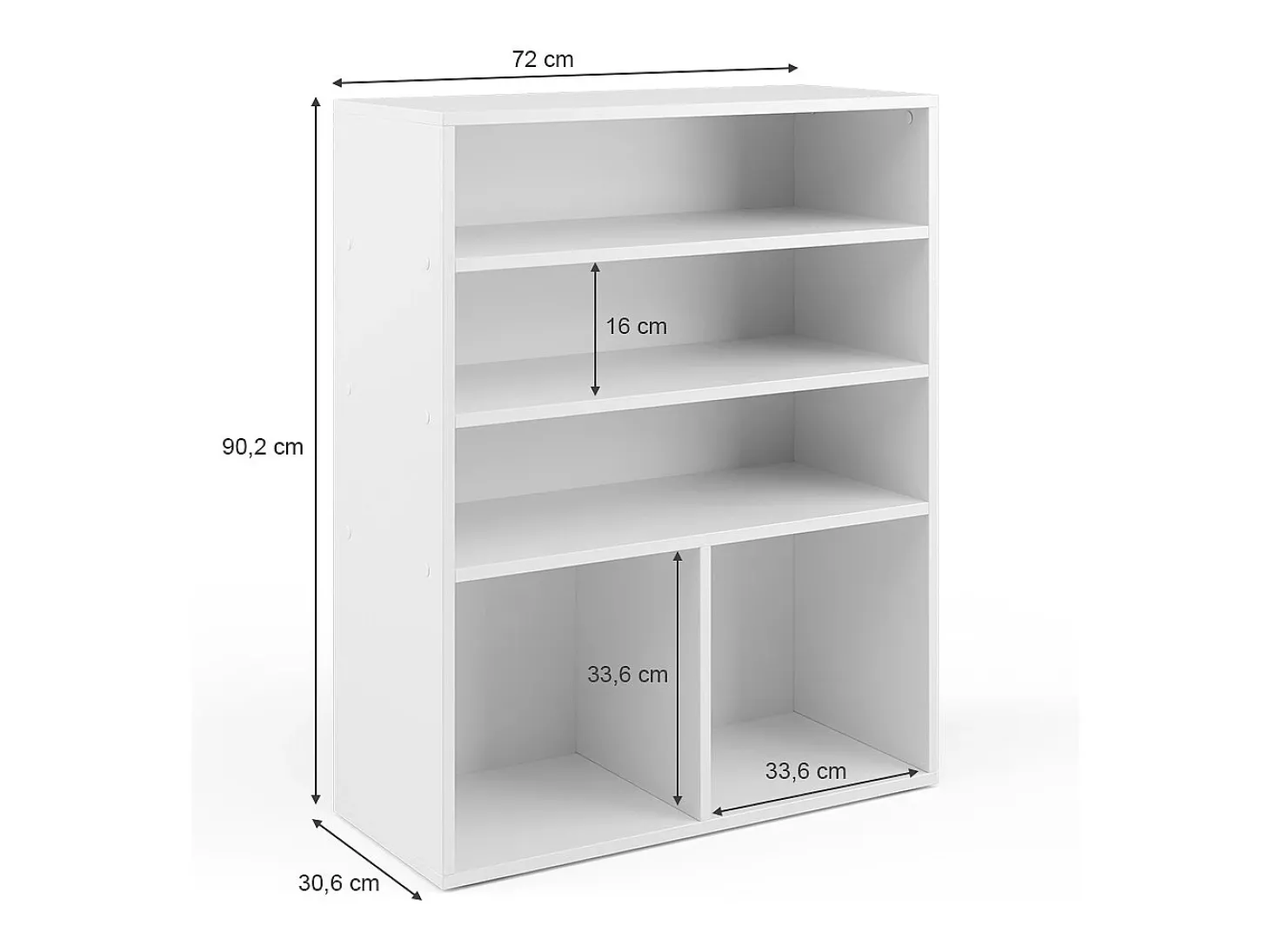 Prateleira para crianças branco 72x30.6x90.2 luigi