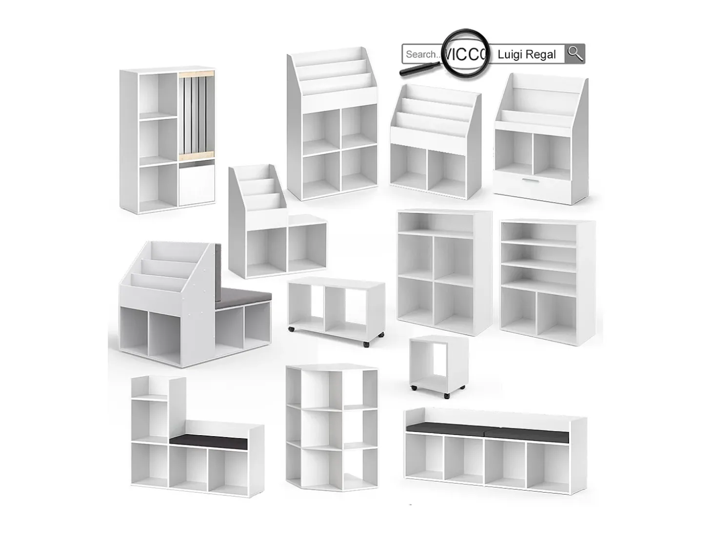 Prateleira para crianças branco 72x31.2x96.2 luigi