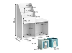 Prateleira para crianças branco 30.9x72x79 luigi