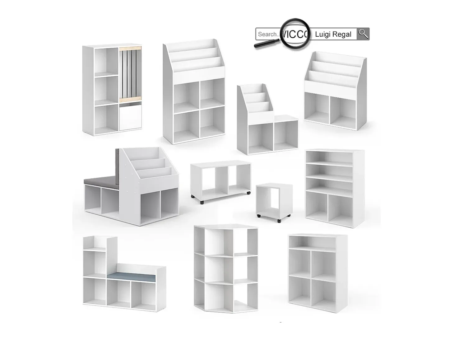 Prateleira para crianças branco 72x30.7x79 luigi
