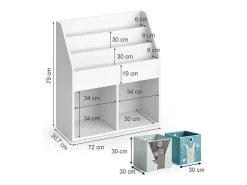 Prateleira para crianças branco 72x30.7x79 luigi