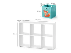 Prateleira para crianças branco 72x29x107.8