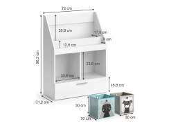 Prateleira para crianças branco 72x31.2x96.2 luigi