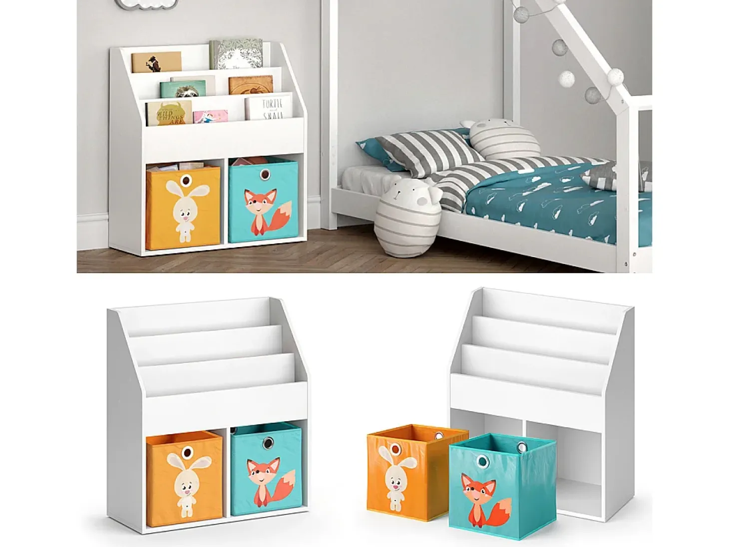 Prateleira para crianças branco 72x30.7x79 luigi