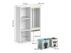Prateleira para crianças branco 29.2x72x107.8 luigi