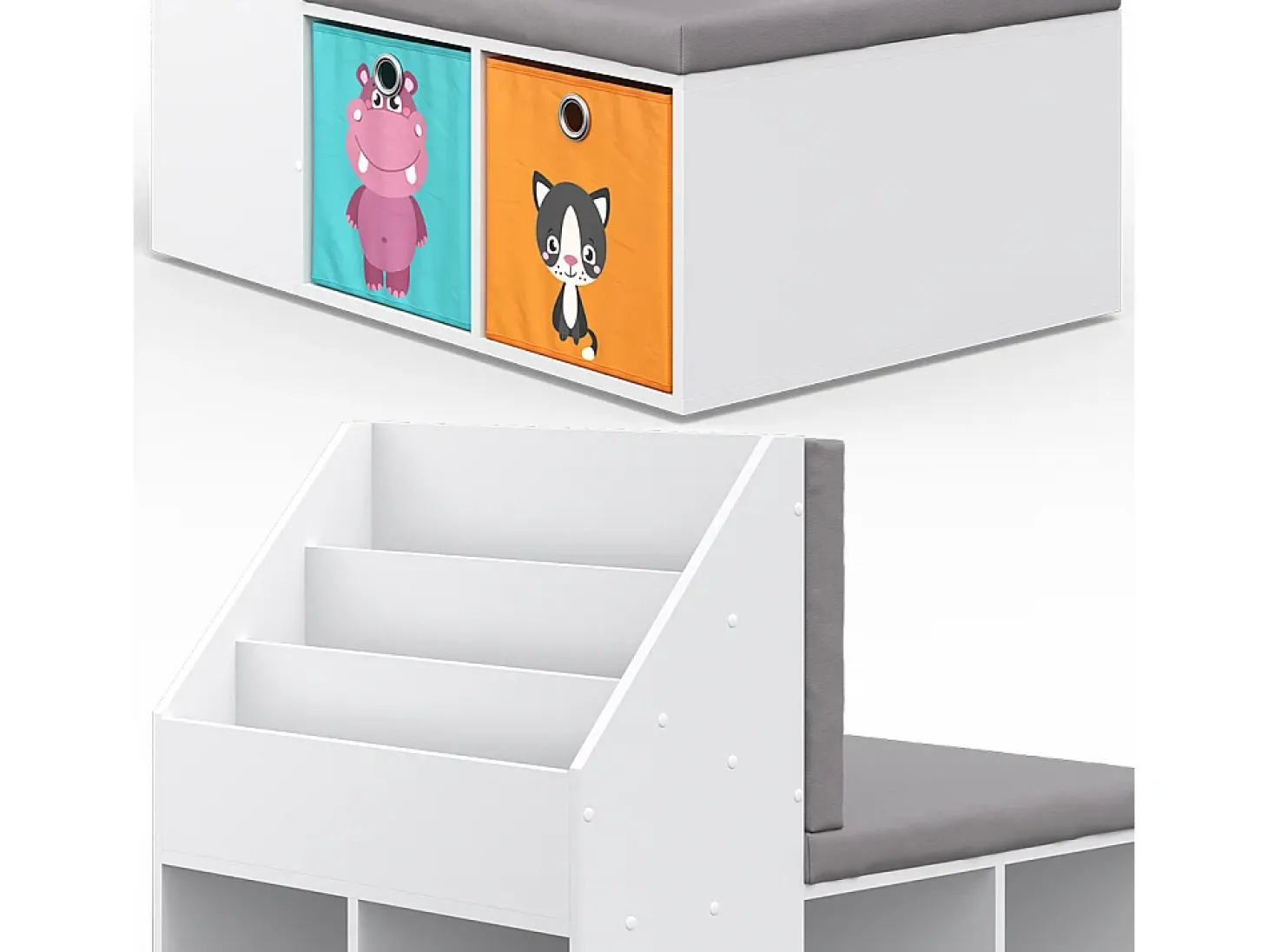Prateleira para crianças branco 97.1x66.8x78.4 onix