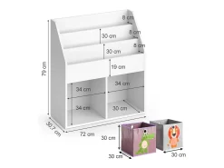 Prateleira para crianças branco 72x30.7x79 luigi