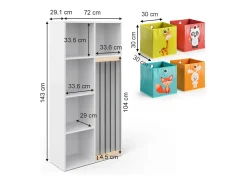 Prateleira para crianças branco 72x29.1x143 marvin