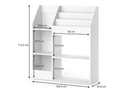 Prateleira para crianças branco 100.4x30.9x114.2 luigi