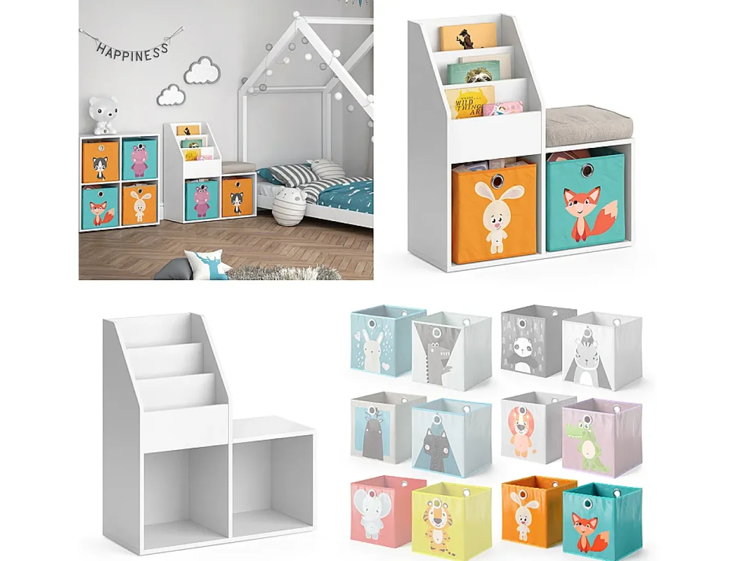 Prateleira para crianças branco 72x30.9x79 luigi