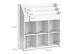 Prateleira para crianças branco 107.2x31.2x114.2 luigi