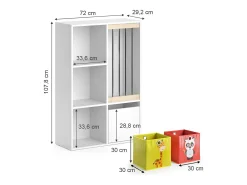 Prateleira para crianças branco 29.2x72x107.8 luigi