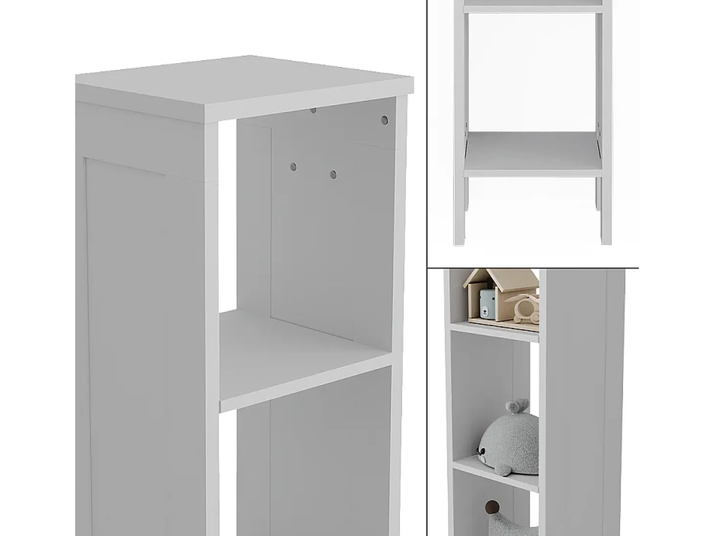 Prateleira para crianças branco 35.2x30.6x159.5 ajaton