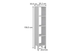 Prateleira para crianças branco 35.2x30.6x159.5 ajaton