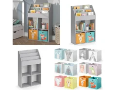 Prateleira para crianças cinza 72x31.2x114.2 luigi
