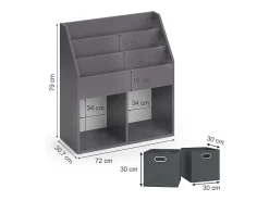Prateleira para crianças cinza 72x30.7x79 luigi