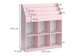 Prateleira para crianças rosa 107.2x31.2x114.2 luigi