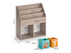 Prateleira para crianças sonoma 72x30.7x79 luigi