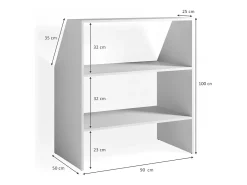 Prateleira para tectos inclinados branco 90x50x100
