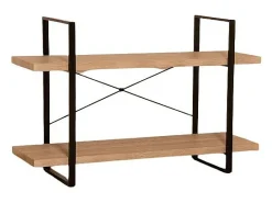 Prateleira SHELVES estilo industrial de madeira e metal 2 Níveis.