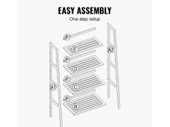 Prateleira SucceBuy de Bambu com 4 Níveis Prateleira de Armazenamento em Escada Trapezoidal para Banheiro, Quarto, Escritório, Estudo, Madeira Natural